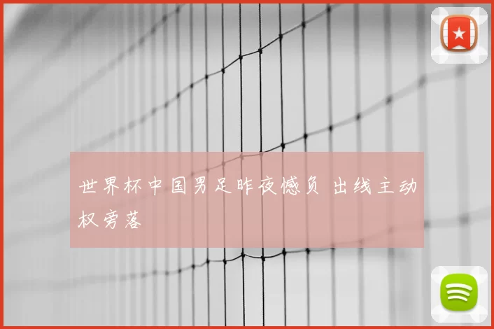 世界杯中国男足昨夜憾负 出线主动权旁落