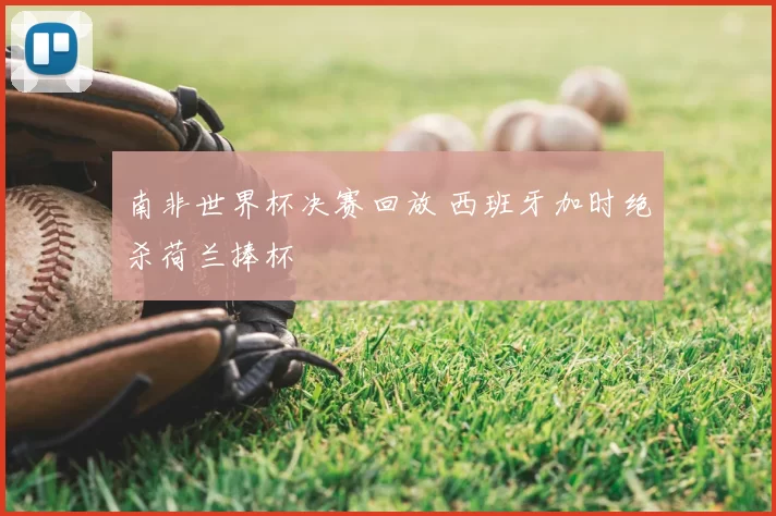 南非世界杯决赛回放 西班牙加时绝杀荷兰捧杯
